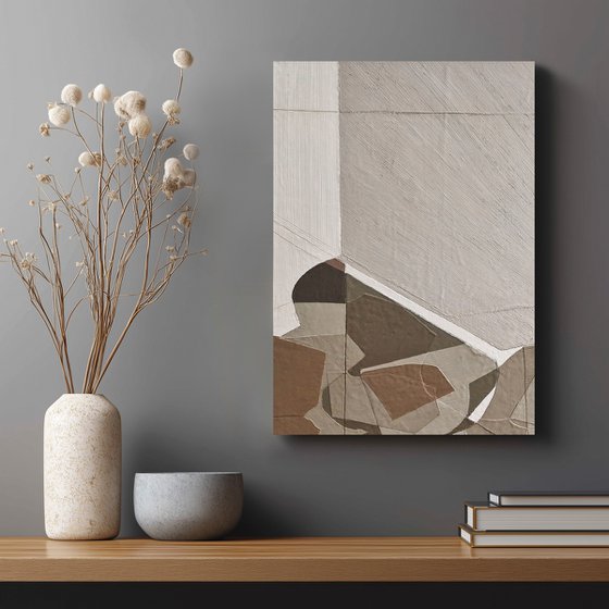 "Bella 3" Geometric brown beige art