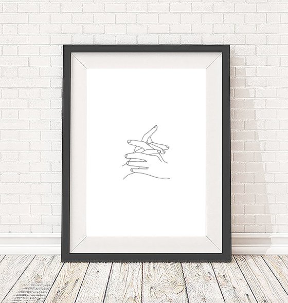 Hands illustration - Jade - Art print