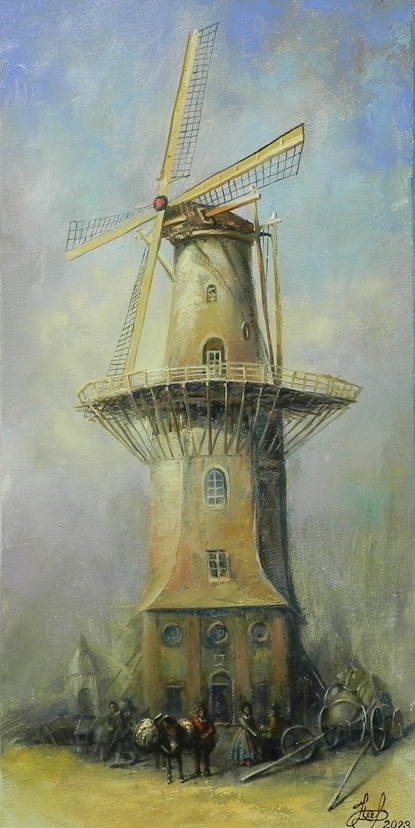 Windmill - Original art by Yurii Novikov