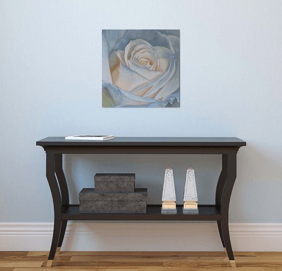 "Creme brulee."  rose flower  liGHt original painting  GIFT (2021)