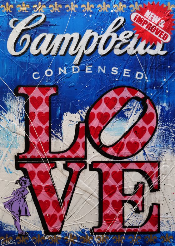 New & Improved Love 140cm x 100cm Campbell's Soup Love Textured Urban Pop Art