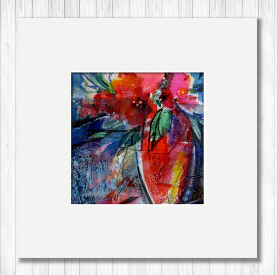 Floral Fantasy 6 - Abstract Collage Flower Painting by Kathy Morton Stanion