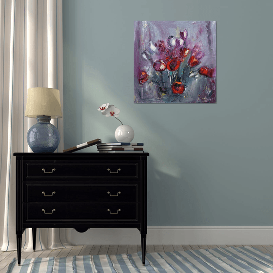 Bouquet in Crimson and Violet