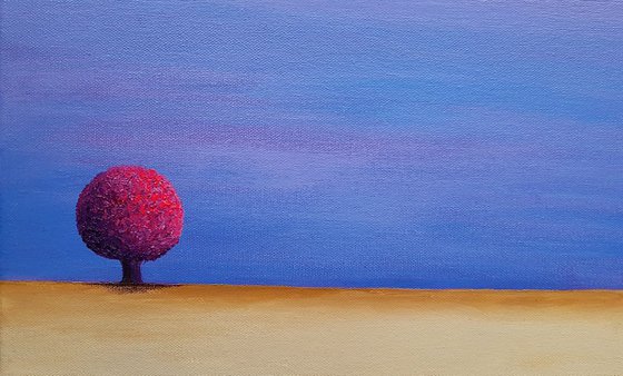Lone tree #15 - surreal landscape on stretched cotton canvas, ready to hang, 50x50cm