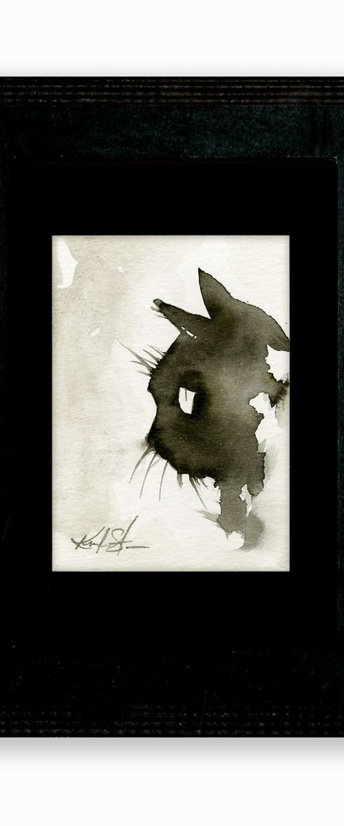 I Love Cats 12 - Cat Profile Minimalist Watercolor by Kathy Morton Stanion by Kathy Morton Stanion