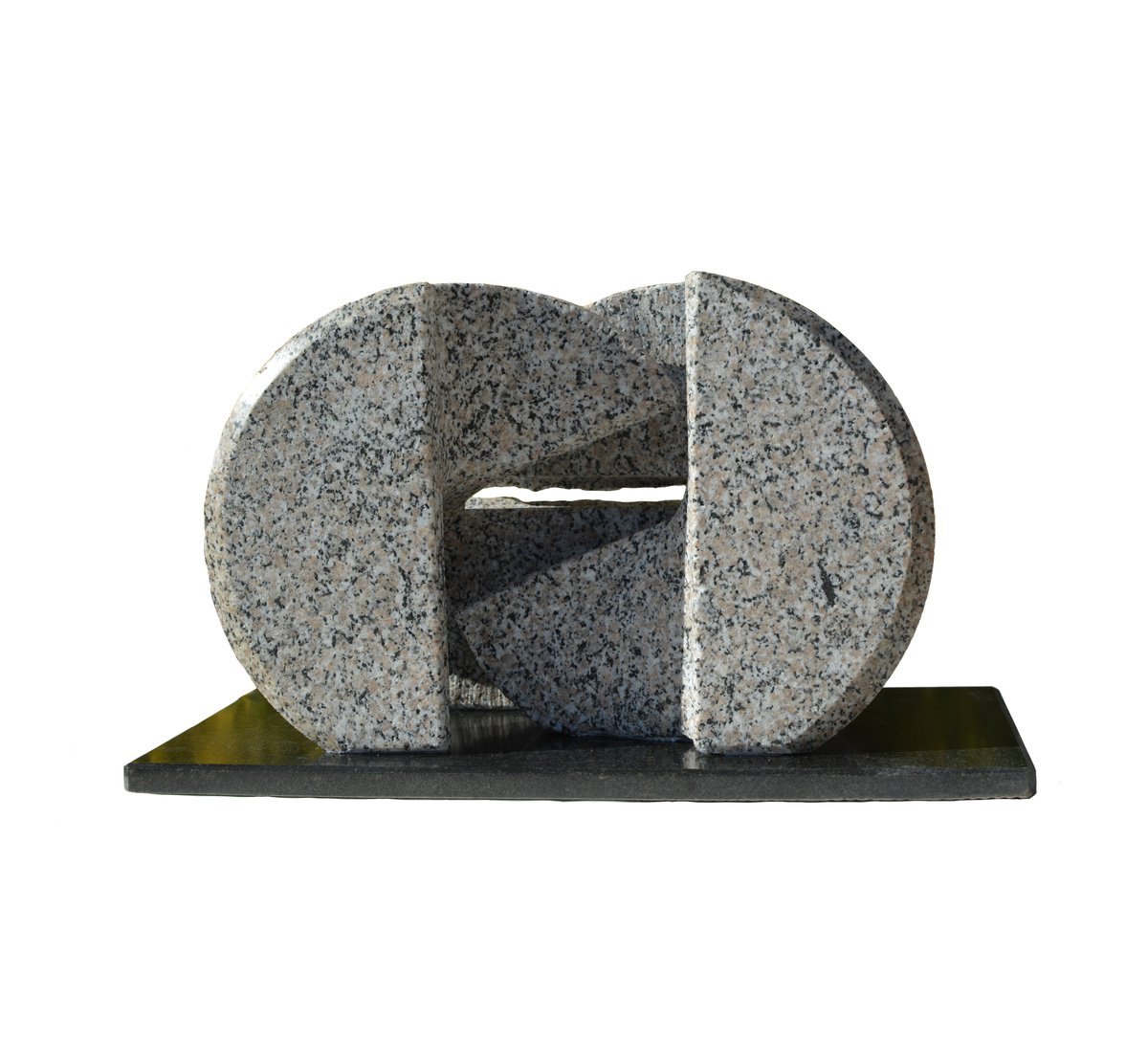 Geometric Abstract Stone Sculpture By Ognyan Chitakov, 12 X 7", "Yin And Yang", Original Artwork