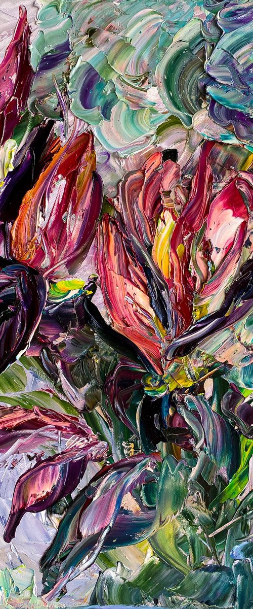 Tropical Jungle Impasto Art by Mily Art