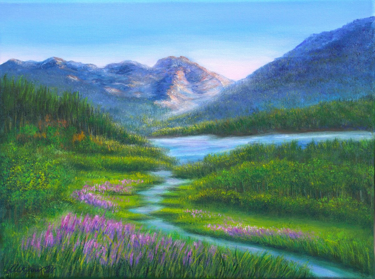 Photorealistic Oil Painting , Alaska Mountains By Ludmilla Ukrow, 16 X 12, Artwork For Sale On Artfinder