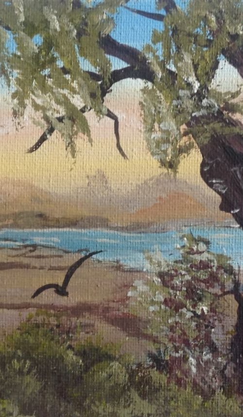 Tree spirits on a mini canvas by Marja Brown