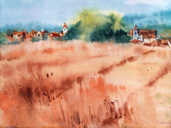 "Shades of Summer. August" Original watercolor painting