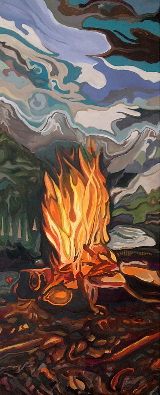 Alps camp fire