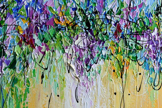 Summer Breeze - Abstract Wildflower Meadow, Palette Knife Art