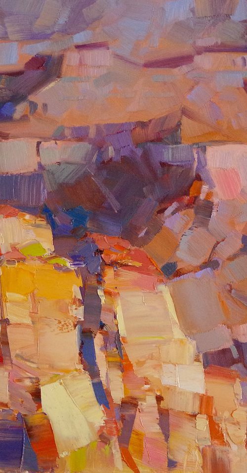 Grand Canyon, Landscape oil painting, palette knife art One of a kind, Signed, Hand Painted by Vahe Yeremyan