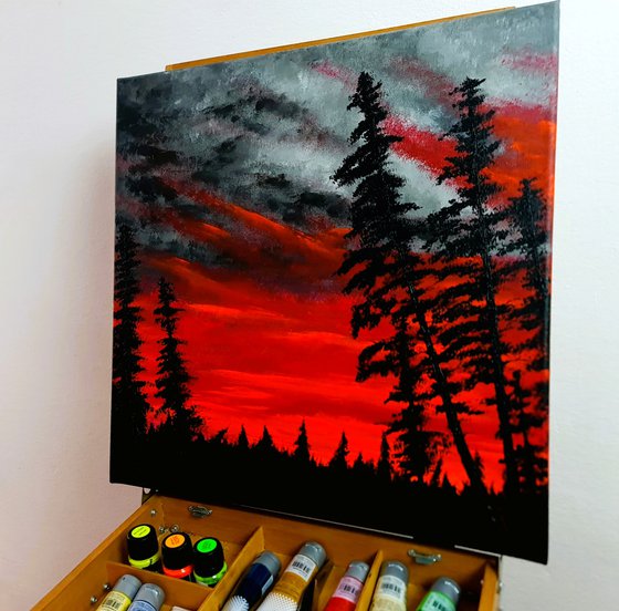 Landscape in red color 1