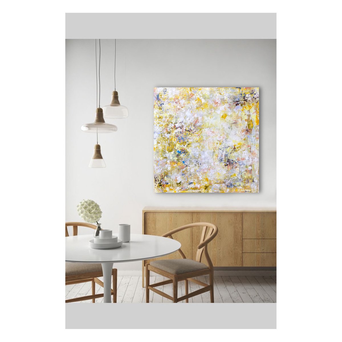 Abstract Acrylic Painting By Maria Esmar, 39 X 39", Daily Dreaming, Original Artwork