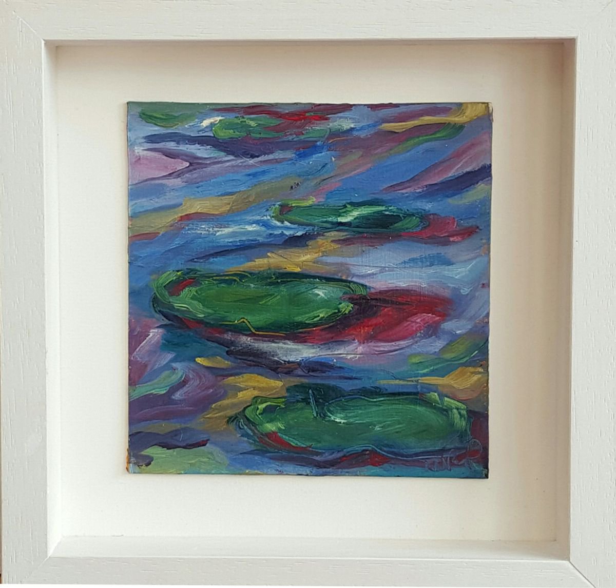 Water lily reflections on a summers day by Niki Purcell - Irish Landscape Painting