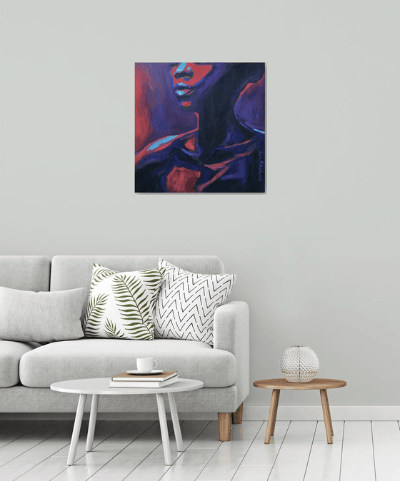 Abstract black woman portrait: Chic Queen original wall art