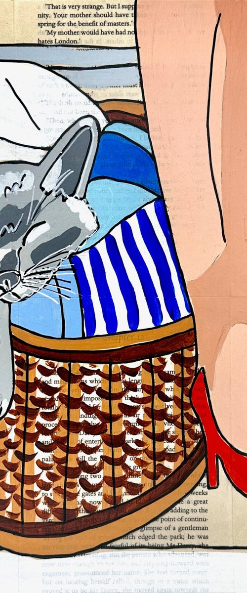 Cat Capers Laundry 2 30cm x 30cm by DEBORAH LANG