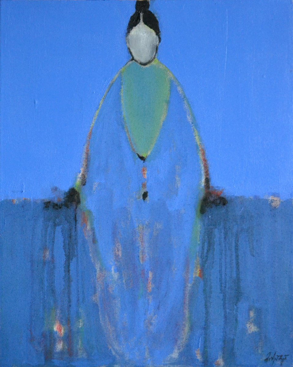 Blue Fugire By Gela Mikava, 16 X 20, Artwork For Sale On Artfinder