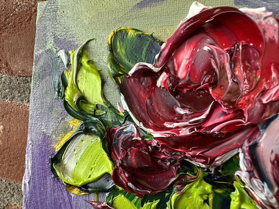 Pink Rose deep impasto