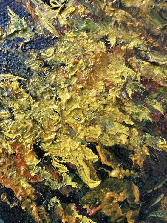 Yellow Flowers in a Glass Jar