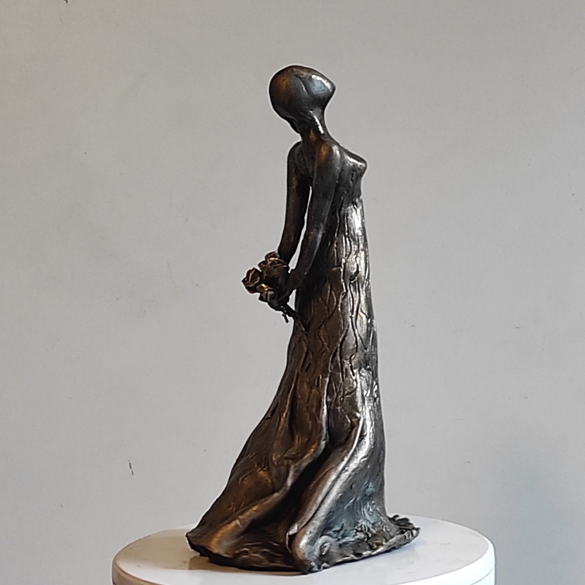 Expressive Portrait Clay Sculpture By Elena Kraft, 6 X 11, Dreaming About... , Original Artwork