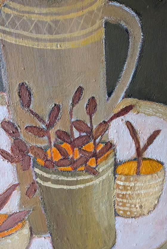 Pink Flowers and Pot Plants