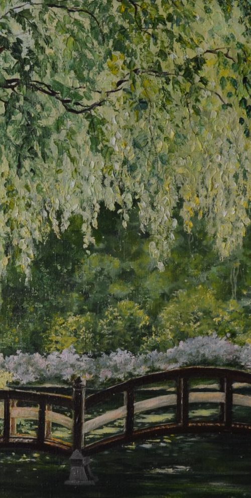 Landcsape Painting "Summer Morning in a Park" 50x60 cm by Anna  Voloshyn