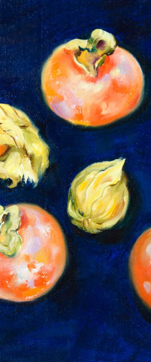 Persimmons and physalis by Daria Galinski