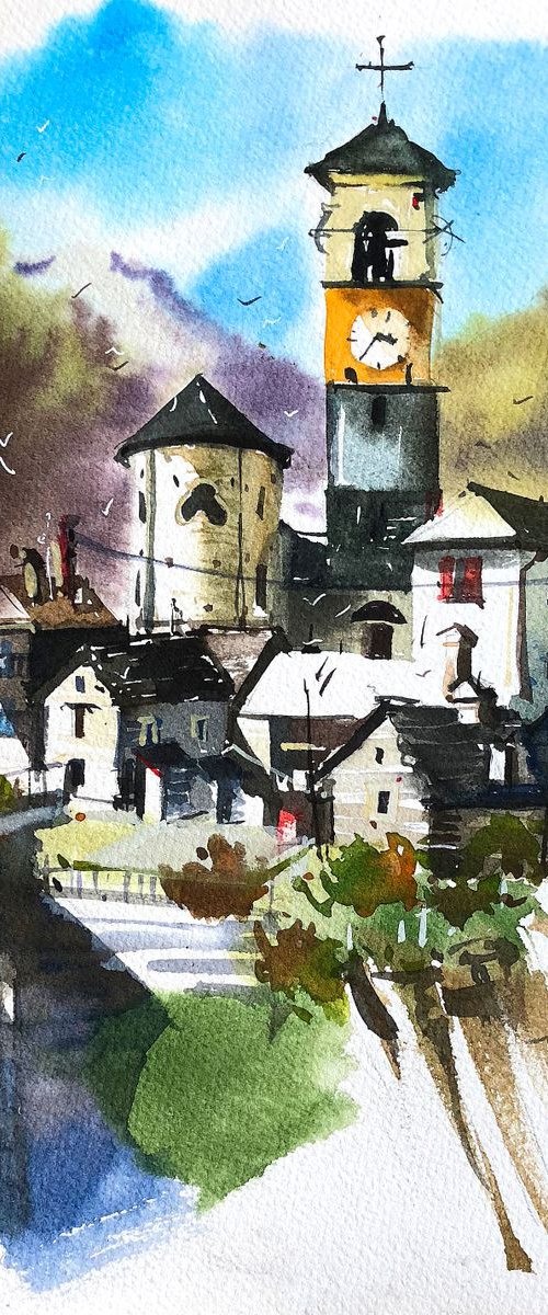 Sketch from Lavertezzo by Ksenia Astakhova