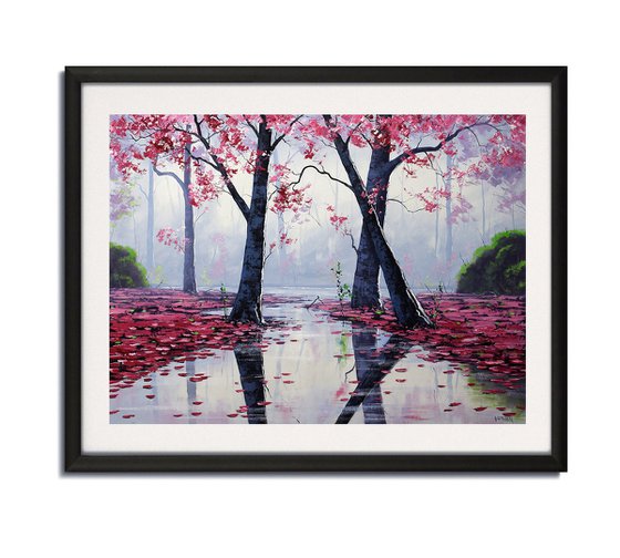 Autumn Reflections in a Woodland Grove