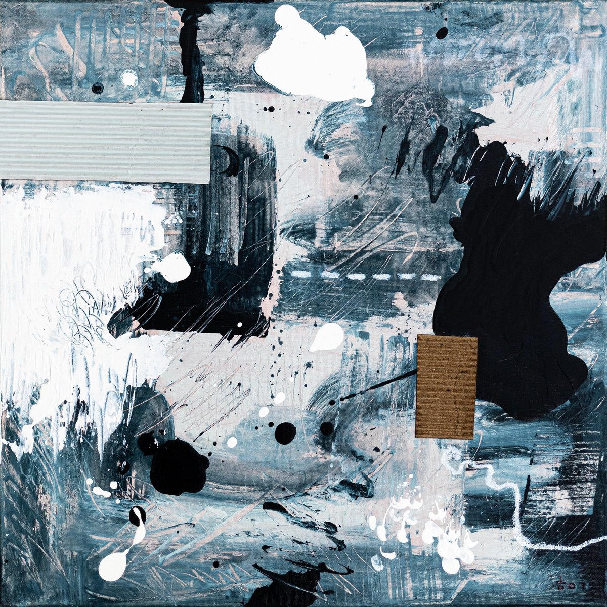 Abstract Acrylic Painting By Hyunah Kim, 17 X 17, Vagus I, Original Artwork