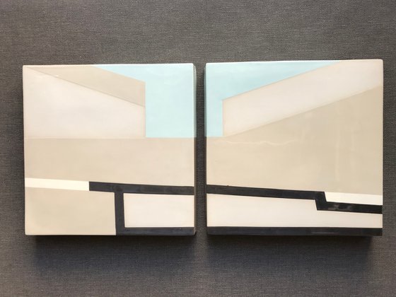 Constructivist landscape ( in paar, 2pcs.)