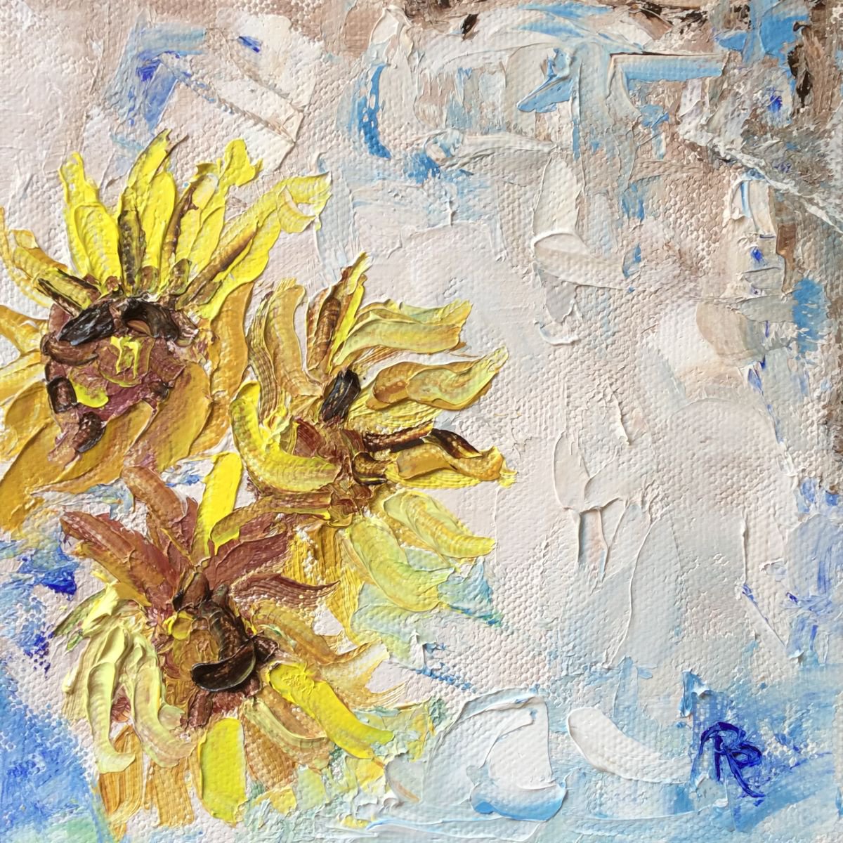 Sunflowers Impressionist Flowers by Rebecca Pells