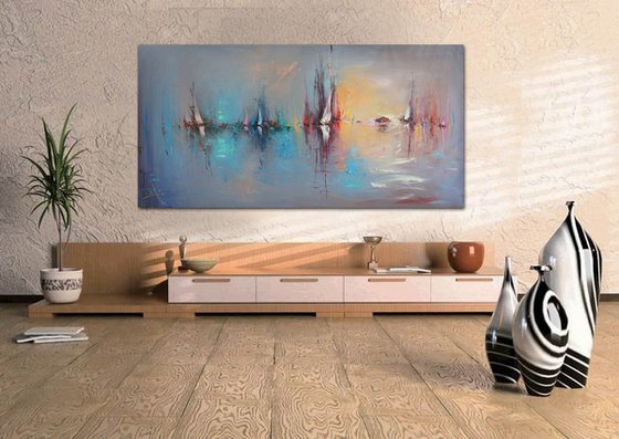 Sea shadows, Abstract Seascape painting