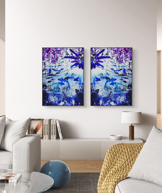Set of 2 Blue Koi Fishes