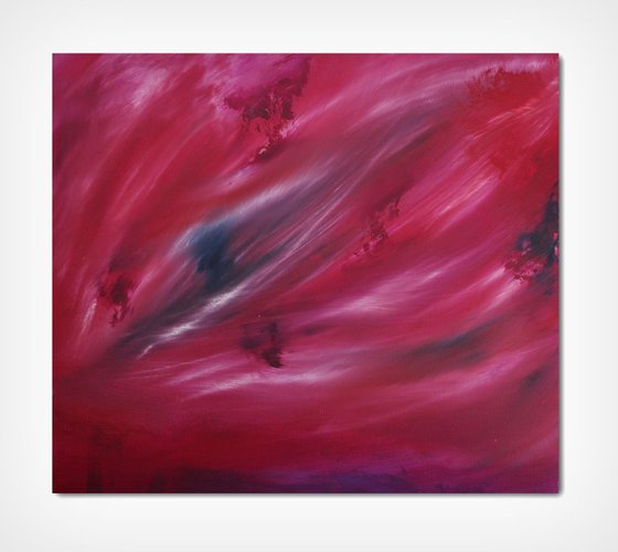 Cielo ferito, 60x55 cm, Original abstract painting, oil on canvas
