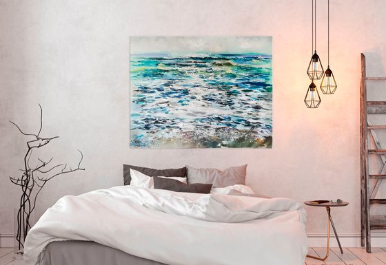 Large sea painting, Seascape canvas art