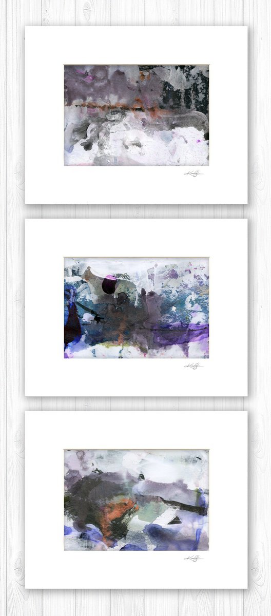A Divine Dream Collection 4 - 3 Abstract Paintings in mats by Kathy Morton Stanion by Kathy Morton Stanion