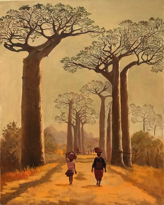 Original oil painting "Baobabs"  40x50 cm (2019)
