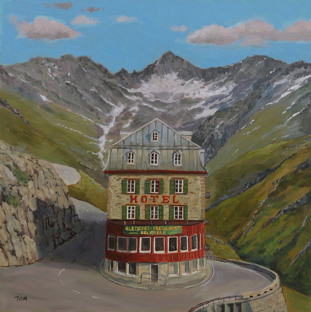 Oil Painting , Hotel Belvedere By Tom Clay, 12 X 12, Artwork For Sale On Artfinder