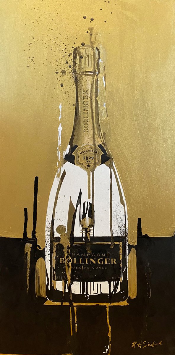 Impressionistic Painting , All That Glitters...champagne By Helen Sinfield, 10 X 22, Artwork For Sale On Artfinder