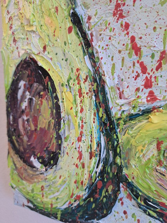Avocado impasto painting