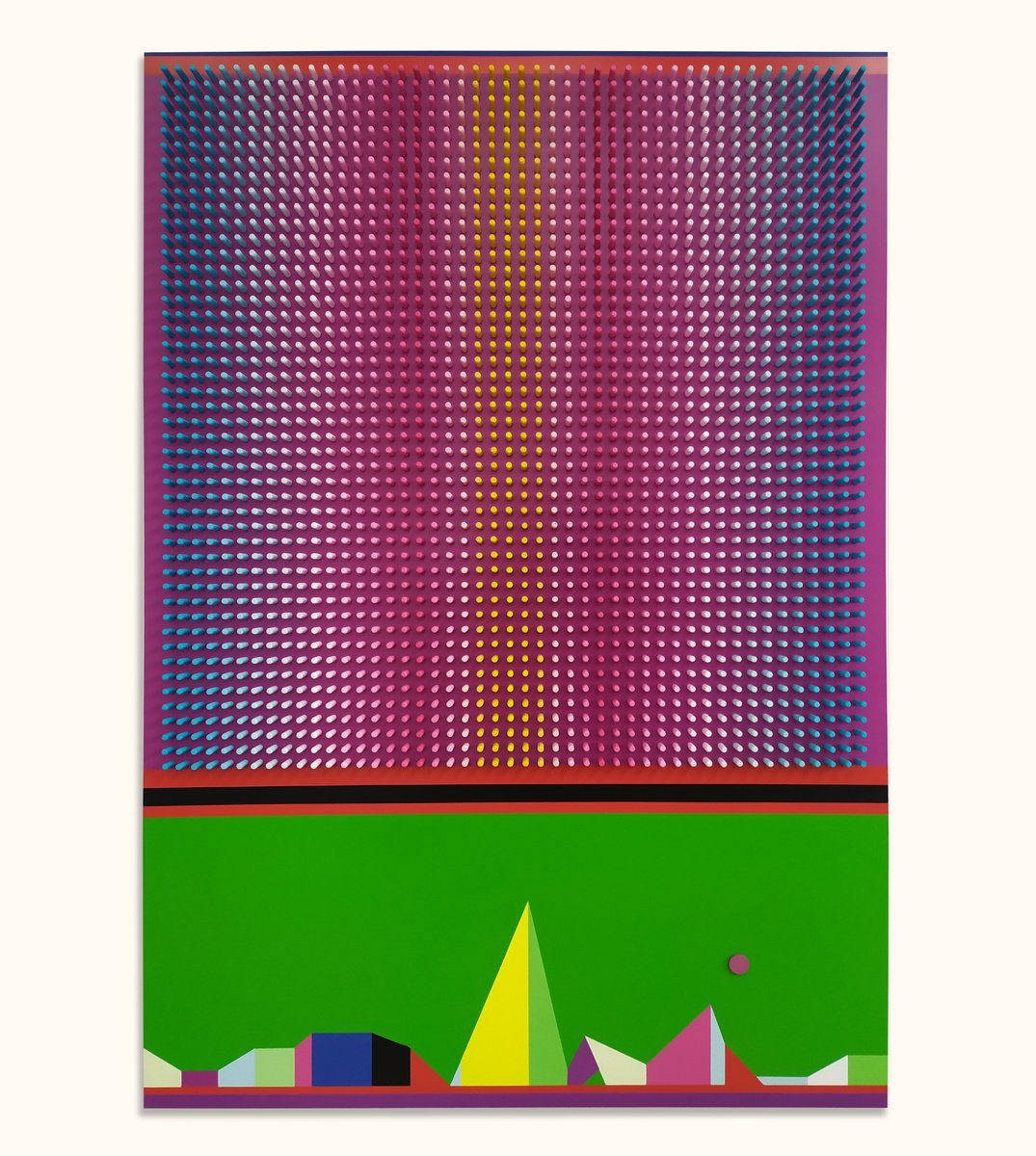 Geometric Abstract Wood Sculpture By Nazar Symotiuk, 39 X 56", Impression.sunset 2., Original Artwork