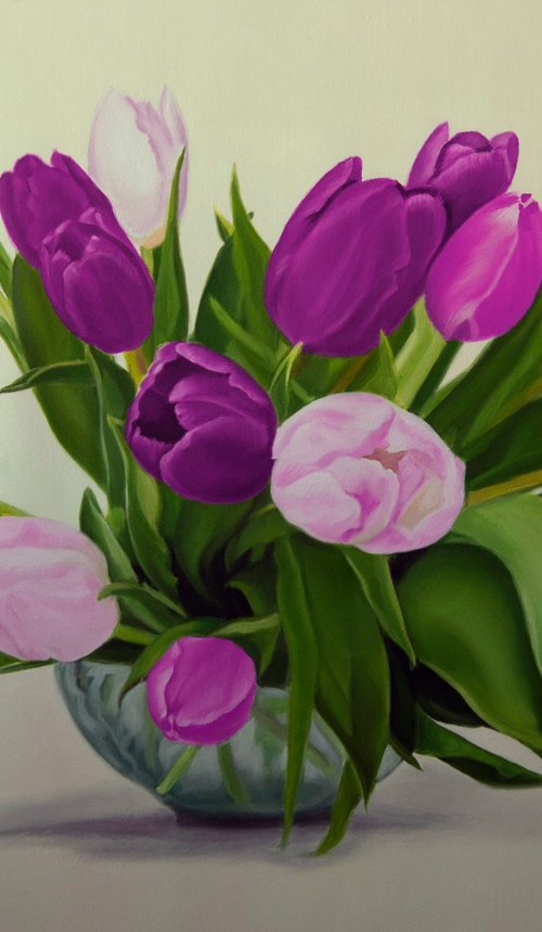 Bunch of Spring Tulips by Simona Tsvetkova