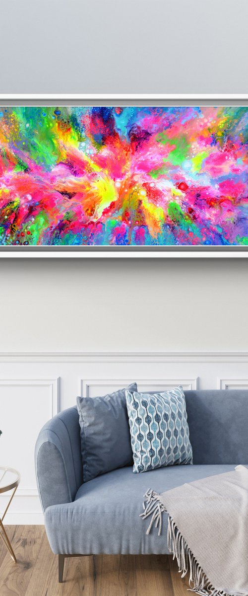 Flowing Energy 62 - Large Colorful Abstract by Soos Tiberiu