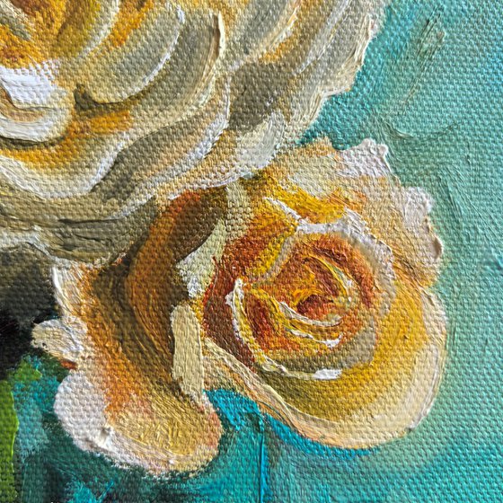 Yellow roses still life