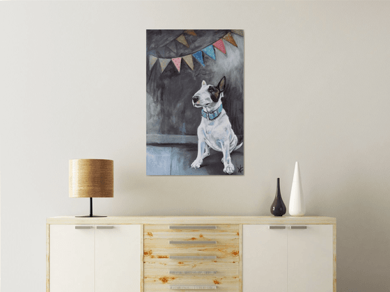 Bull terrier painting called 'The Celebration'