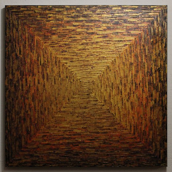 Large gold orange purple square gradient