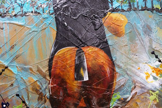 Outlaw 120cm x 120cm Textured Abstract Realism Art